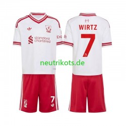 Fußballtrikot Liverpool Florian Wirtz 7 Kinder Auswärts 2026-2027 Kurzarm