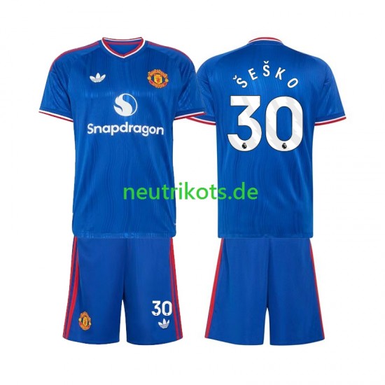 Fußballtrikot Manchester United Benjamin Sesko 30 Kinder Auswärts 2026-2027 Kurzarm