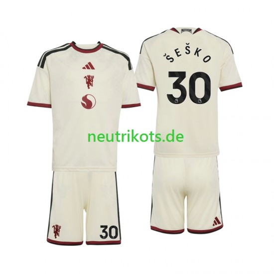 Fußballtrikot Manchester United Benjamin Sesko 30 Kinder Ausweich 2026-2027 Kurzarm