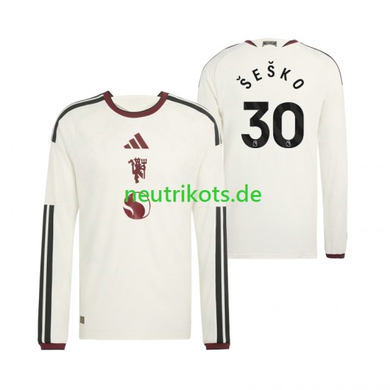 Fußballtrikot Manchester United Benjamin Sesko 30 Herren Ausweich 2026-2027 Langarm