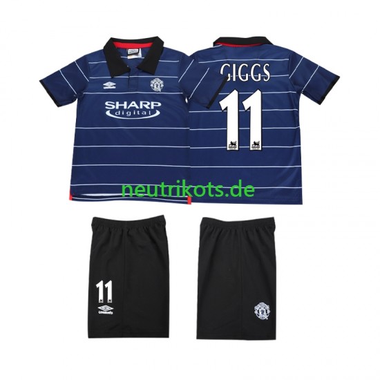 Fußballtrikot Manchester United GIGGS 11 2000 Retro Kinder Auswärts 1999 Kurzarm