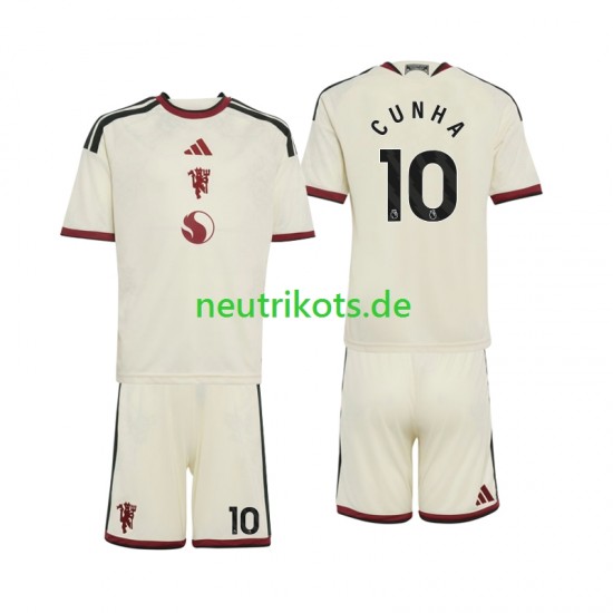 Fußballtrikot Manchester United Matheus Cunha 10 Kinder Ausweich 2026-2027 Kurzarm