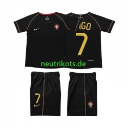 Fußballtrikot Portugal FIGO 7 Retro Kinder Auswärts 2006 Kurzarm
