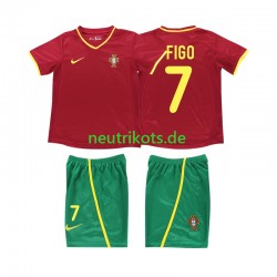 Fußballtrikot Portugal FIGO 7 2002 Retro Kinder Heim Kurzarm