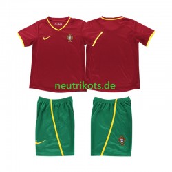 Fußballtrikot Portugal 2002 Retro Kinder Heim Kurzarm