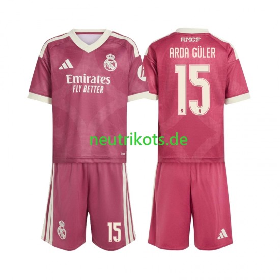 Fußballtrikot Real Madrid Arda Guler 15 Kinder Ausweich 2026-2027 Kurzarm