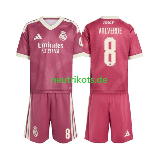 Fußballtrikot Real Madrid Federico Valverde 8 Kinder Ausweich 2026-2027 Kurzarm