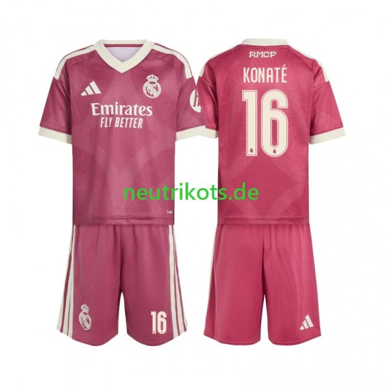 Fußballtrikot Real Madrid Ibrahima Konate 16 Kinder Ausweich 2026-2027 Kurzarm