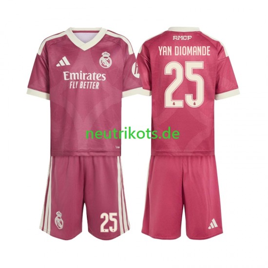 Fußballtrikot Real Madrid Yan Diomande 25 Kinder Ausweich 2026-2027 Kurzarm