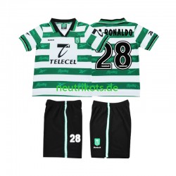 Fußballtrikot Sporting CP Cristiano Ronaldo 28 2000 Retro Kinder Heim 1999 Kurzarm Fußballtrikot Sporting CP Cristiano Ronaldo 28 2000 Retro Kinder Heim 1999 Kurzarm