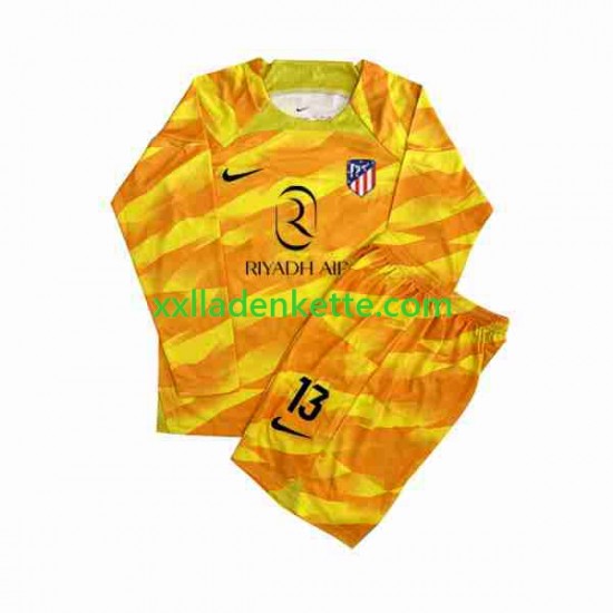Fußballtrikot Atlético Madrid Jan Oblak 13 Orangecolor Torwart Kinder 2023-2024 Langarm