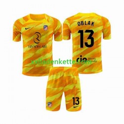 Fußballtrikot Atlético Madrid Jan Oblak 13 Orangecolor Torwart Kinder 2023-2024 Kurzarm