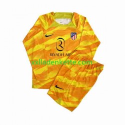 Fußballtrikot Atlético Madrid Orangecolor Torwart Kinder 2023-2024 Langarm