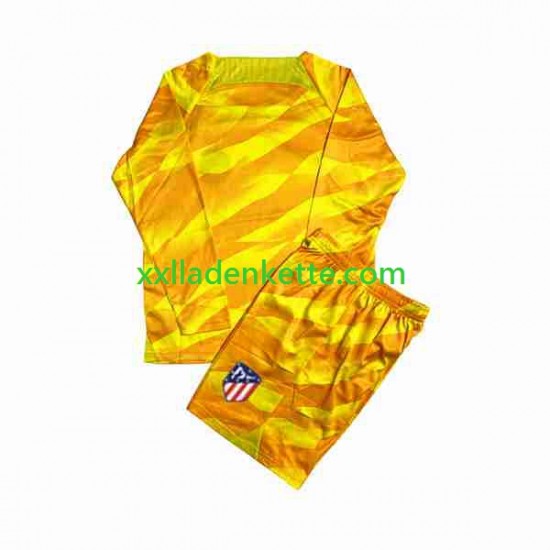 Fußballtrikot Atlético Madrid Orangecolor Torwart Kinder 2023-2024 Langarm