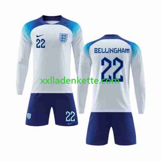 Fußballtrikot England Bellingham 22 Kinder Heim World Cup 2022 Langarm