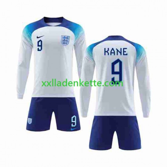 Fußballtrikot England Kane 9 Kinder Heim World Cup 2022 Langarm