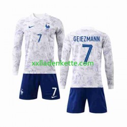 Fußballtrikot Frankreich Griezmann 7 Kinder Auswärts World Cup 2022 Langarm