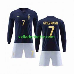 Fußballtrikot Frankreich Griezmann 7 Kinder Heim World Cup 2022 Langarm