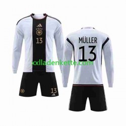 Fußballtrikot Deutschland MULLER 13 Kinder Heim World Cup 2022 Langarm