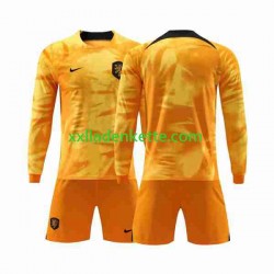Fußballtrikot Niederlande Kinder Heim World Cup 2022 Langarm