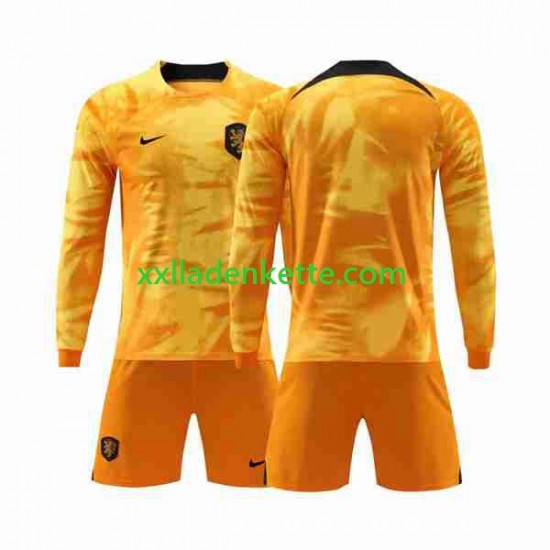 Fußballtrikot Niederlande Kinder Heim World Cup 2022 Langarm