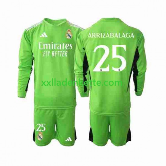 Fußballtrikot Real Madrid Kepa Arrizabalaga 25 Torwart Kinder Heim 2023-2024 Langarm