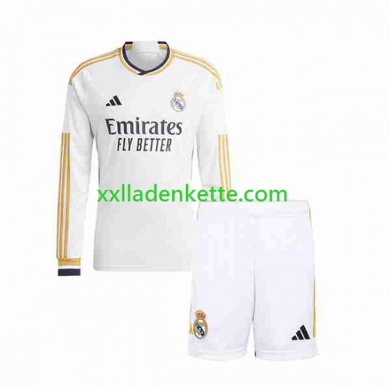 Fußballtrikot Real Madrid Kinder Heim 2023-2024 Langarm