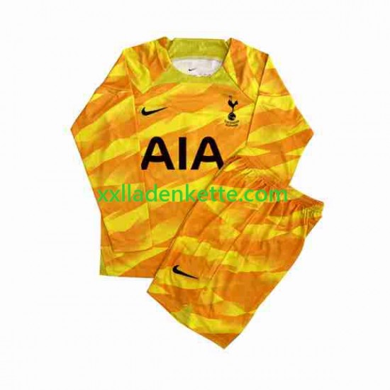 Fußballtrikot Tottenham Hotspur Orangecolor Torwart Kinder Auswärts 2023-2024 Langarm
