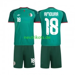 Fußballtrikot Algerien Mohamed Amoura 18 Kinder Auswärts 2026 Kurzarm