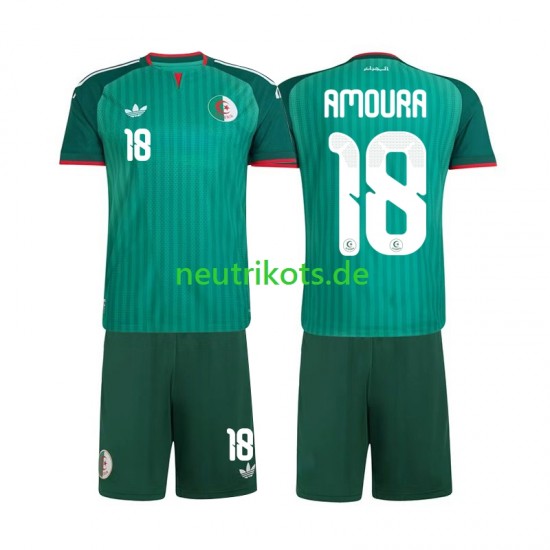 Fußballtrikot Algerien Mohamed Amoura 18 Kinder Auswärts 2026 Kurzarm