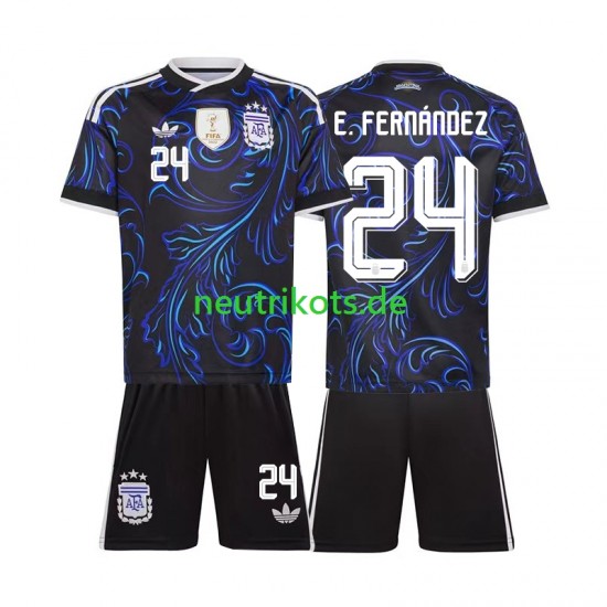Fußballtrikot Argentinien Enzo Fernandez 24 Kinder Auswärts World Cup 2026 Kurzarm
