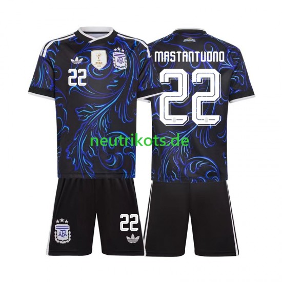 Fußballtrikot Argentinien Franco Mastantuono 22 Kinder Auswärts World Cup 2026 Kurzarm