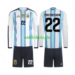 Fußballtrikot Argentinien Franco Mastantuono 22 Kinder Heim World Cup 2026 Langarm