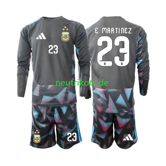 Fußballtrikot Argentinien Emiliano Martinez 23 Torwart Kinder Heim World Cup 2026 Langarm