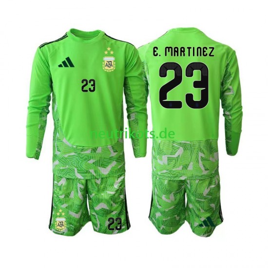 Fußballtrikot Argentinien Emiliano Martinez 23 Torwart Kinder Ausweich World Cup 2026 Langarm