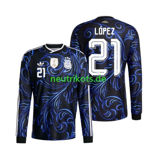 Fußballtrikot Argentinien Jose Manuel Lopez 21 Herren Auswärts World Cup 2026 Langarm