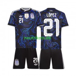Fußballtrikot Argentinien Jose Manuel Lopez 21 Kinder Auswärts World Cup 2026 Kurzarm