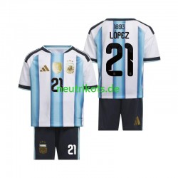 Fußballtrikot Argentinien Jose Manuel Lopez 21 Kinder Heim World Cup 2026 Kurzarm