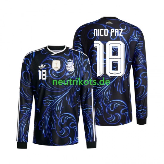 Fußballtrikot Argentinien Nico Paz 18 Herren Auswärts World Cup 2026 Langarm