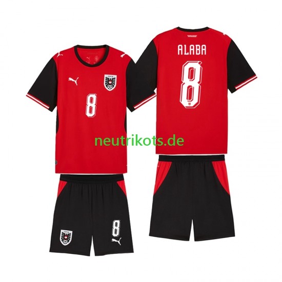Fußballtrikot Österreich David Alaba 8 Kinder Heim World Cup 2026 Kurzarm