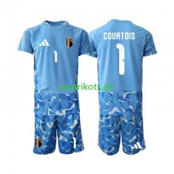 Fußballtrikot Belgien Thibaut Courtois 1 Torwart Kinder Heim World Cup 2026 Kurzarm