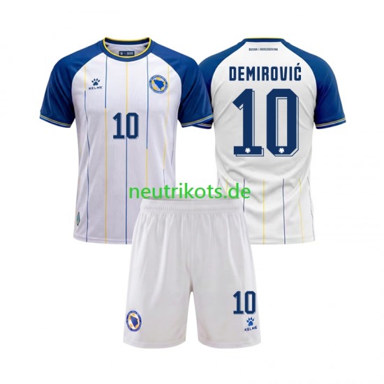 Fußballtrikot Bosnien-Herzegowina Ermedin Demirovic 10 Kinder Auswärts World Cup 2026 Kurzarm