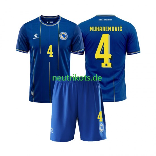 Fußballtrikot Bosnien-Herzegowina Tarik Muharemovic 4 Kinder Heim World Cup 2026 Kurzarm