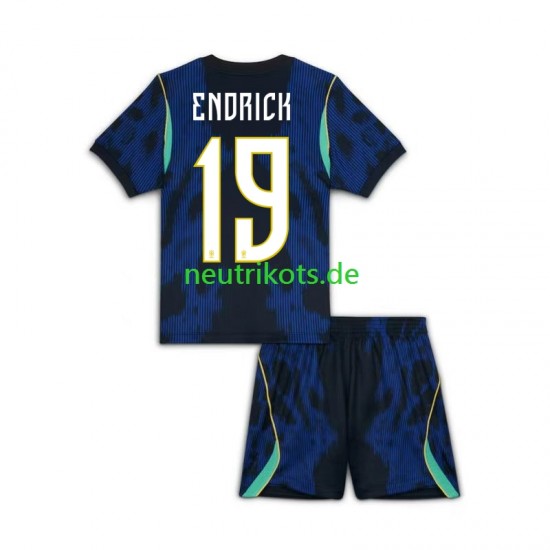 Fußballtrikot Brasilien Endrick 19 Kinder Auswärts World Cup 2026 Kurzarm