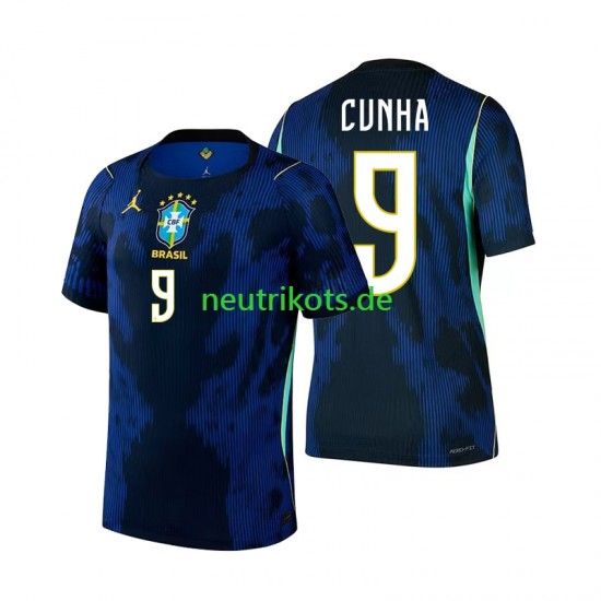 Fußballtrikot Brasilien Matheus Cunha 9 Herren Auswärts World Cup 2026 Kurzarm