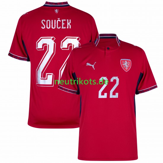 Fußballtrikot Tschechien Soucek 22 Herren Heim World Cup 2026 Kurzarm