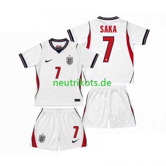 Fußballtrikot England Bukayo Saka 7 Kinder Heim World Cup 2026 Kurzarm