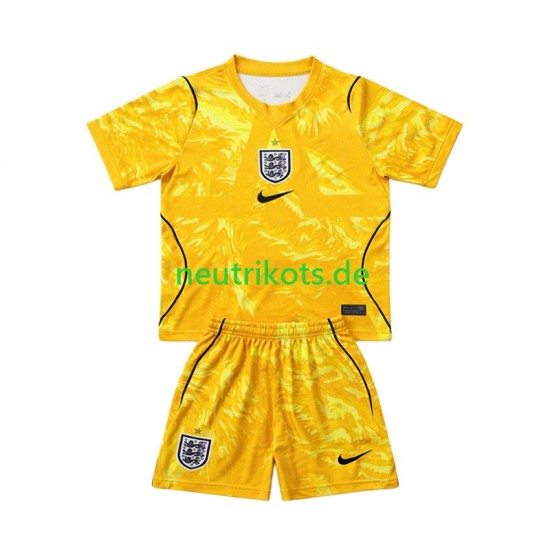 Fußballtrikot England Torwart Kinder Viertes World Cup 2026 Kurzarm