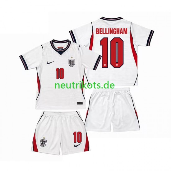 Fußballtrikot England Jude Bellingham 10 Kinder Heim World Cup 2026 Kurzarm