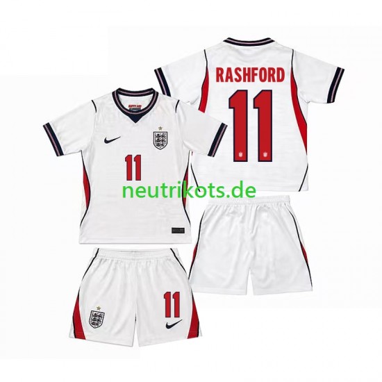Fußballtrikot England Marcus Rashford 11 Kinder Heim World Cup 2026 Kurzarm